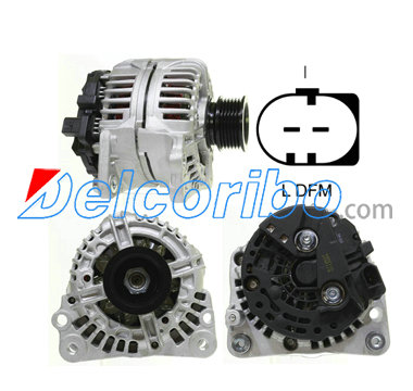 VW 06F903023B, 06F903023G, 06F903023BX, BOSCH 0124325091, 0124325096, 0124325129 Alternator