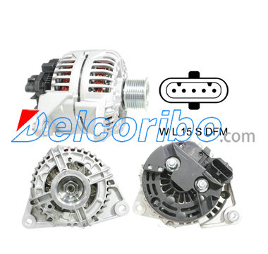 BOSCH 0124555005, 0-124-555-005 ASPL A0074, CASCO CAL10602 ELSTOCK 48-4859, 484859 Alternator